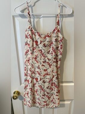 a new day Cream Slip Dress with Red Floral Print